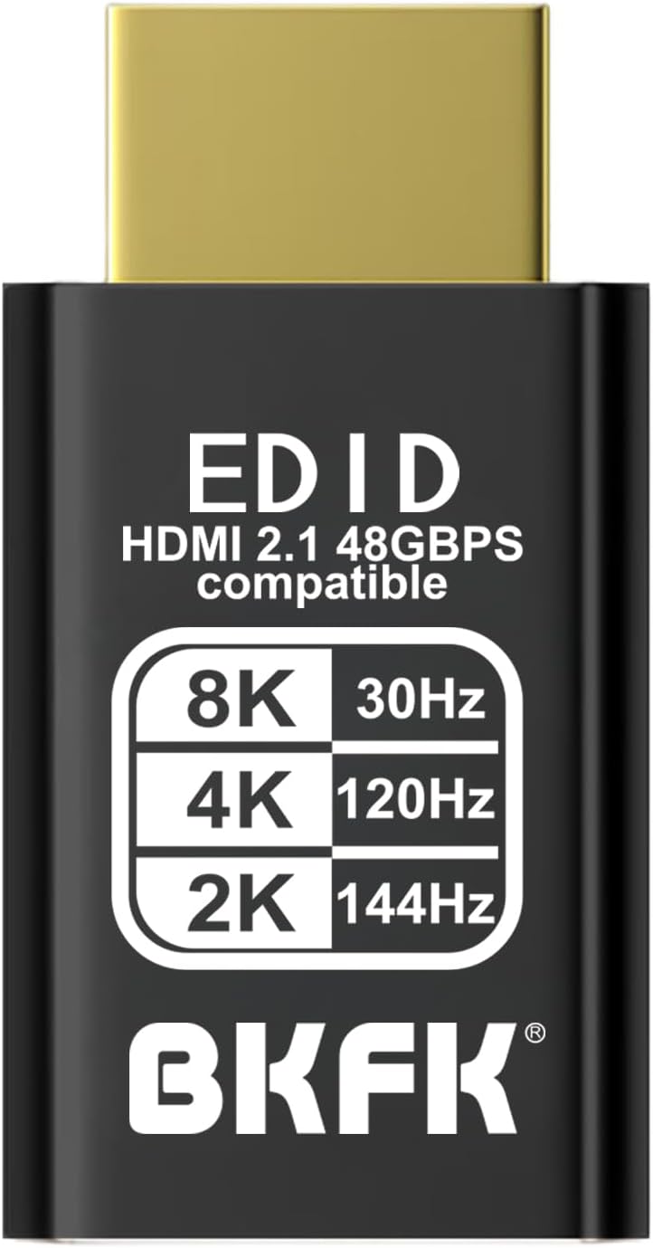 BKFK 4K 120 HDMI 2.1-Compatible Dummy Plug 8K@30Hz 2k@120/144Hz, Virtual Display Emulator Adapter, Plug & Play for Headless GPU, Remote Desktop, Game Streaming, Servers, Cost-Effective & Eco-Friendly - Image 1